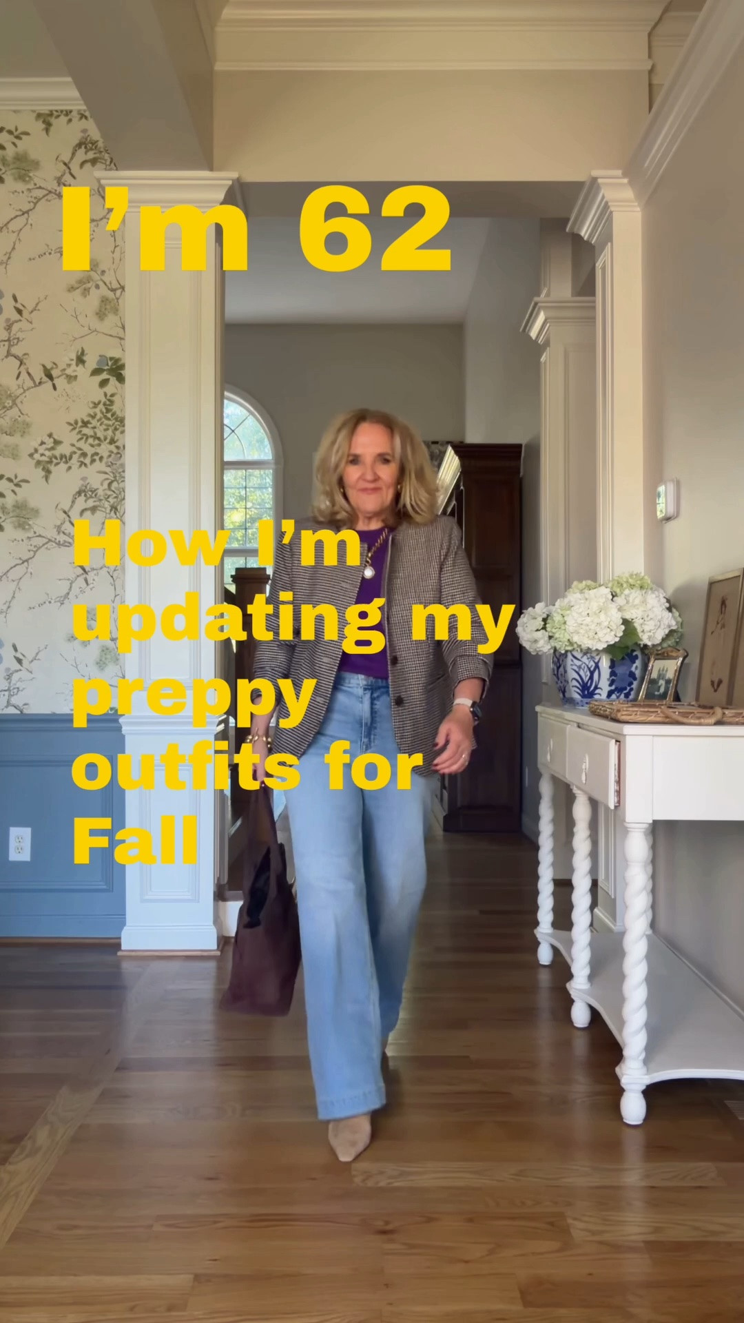Purple sweater size medium
Collarless jacket, size 10, but I really could’ve used the 10 petite
Jeans size 29 regular I would recommend sizing down because 
they’re very stretchy
Boots I size up a half
Chocolate brown suede bag under $200 is incredible quality
Corduroy dress size 10
Barrel chinos size 8
Barn jacket medium 
Leopard sweater is lightweight size medium 
Lady jacket sweater medium 
Plaid blouse with ruffle is navy and burgandy check

#LTKOver40 #LTKSaleAlert #LTKootd #LTKWorkwear