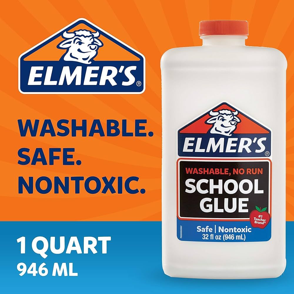 Elmer's Liquid School Glue, White, Washable, 32 Ounces - Great for Making Slime | Amazon (US)
