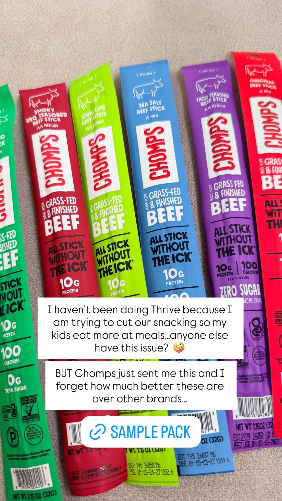 I haven’t been doing Thrive because I am trying to cut our snacking so my kids eat more at meals…anyone else have this issue? 🤪

BUT Chomps just sent me this and I forget how much better these are over other brands…

#LTKfitnessgoals #LTKfoodie #LTKmomlife