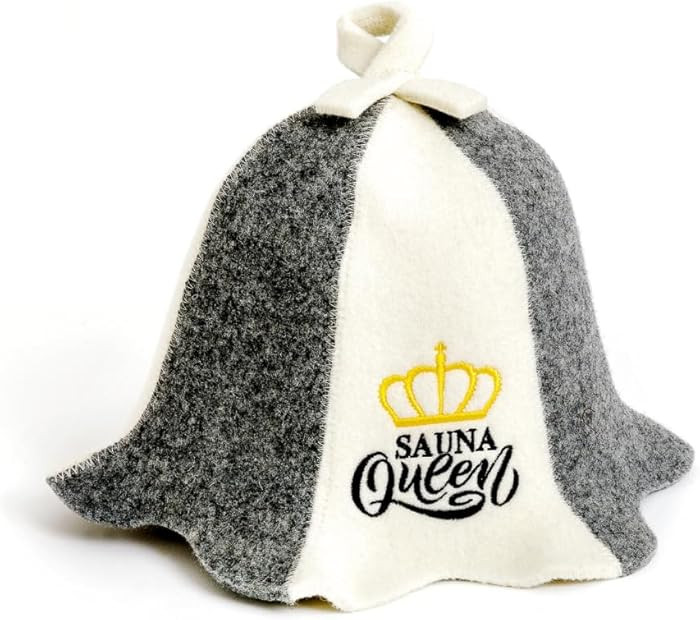 Sauna Hat 'Sauna Queen' White - 100% Organic Wool Felt Hats for Russian Banya - Protect Your Head... | Amazon (US)