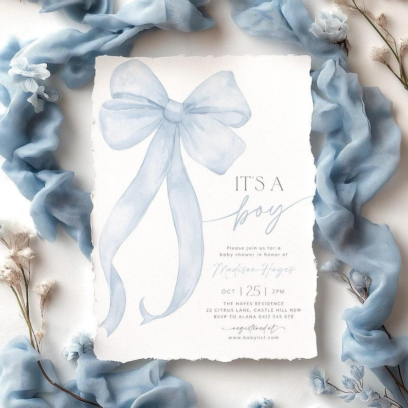 Blue Bow Baby Shower Invitation Template Printable from PaperMinxPrintables

Baby Boy | Sprinkle | Shower | Blue Coquette Baby Shower Invite | Baby Shower Invitation | Boy Coquette Bow | Etsy



#LTKKids #LTKBaby #LTKBump