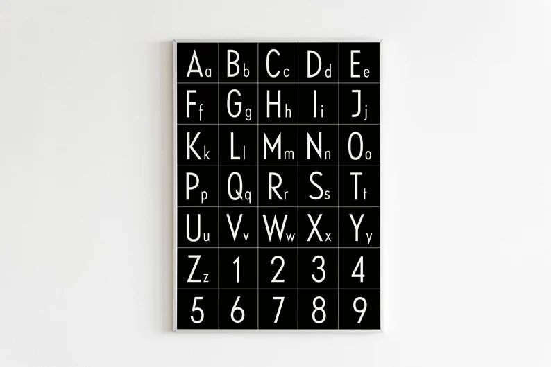Alphabet Print Numbers Wall Art Kindergarten SignPlayroom | Etsy | Etsy (US)