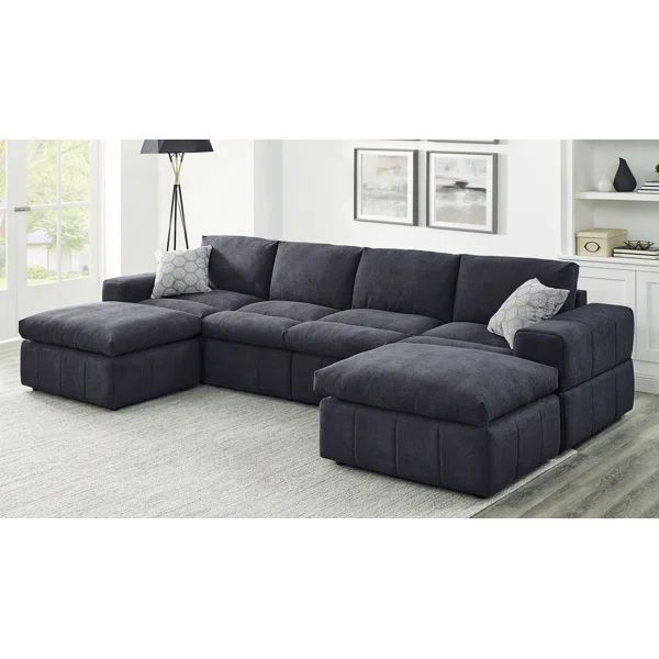Chidester 134" Wide Reversible Modular Sectional with Ottoman | Wayfair North America