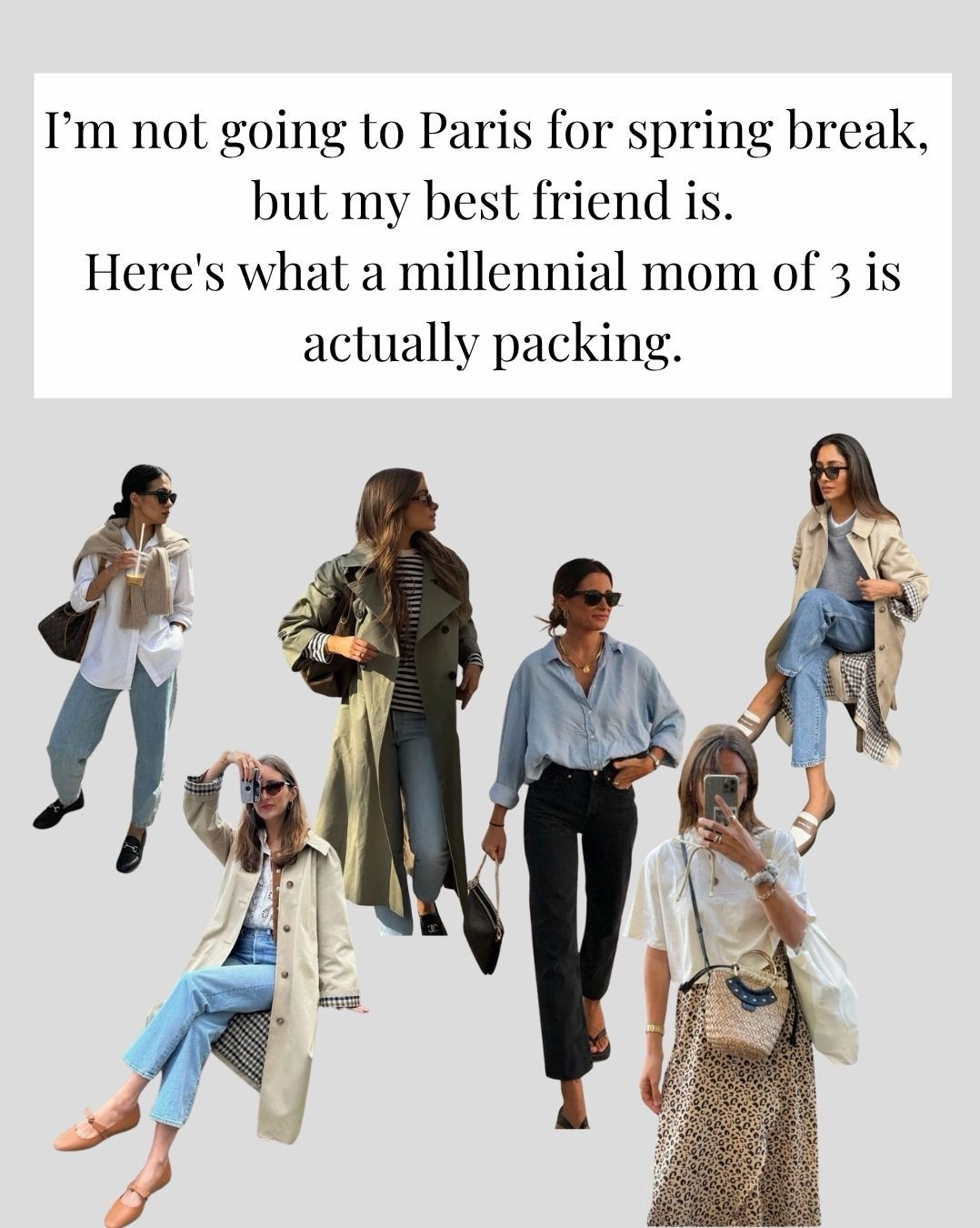One of my best friends is heading to Paris for spring break with her family, and she had the most organized approach to packing I've ever seen. I helped her find a few of the pieces but honestly she came in with a plan.

She's a mom of three, she's going to be walking everywhere, and she needed things that could go from a museum to dinner without a full outfit change. So we kept it simple.

A few good basics, two statement pieces, one jacket that works for everything, and a rain situation because it's Paris in April and you will get rained on.

#LTKOver40 #LTKmomlife #LTKTravel