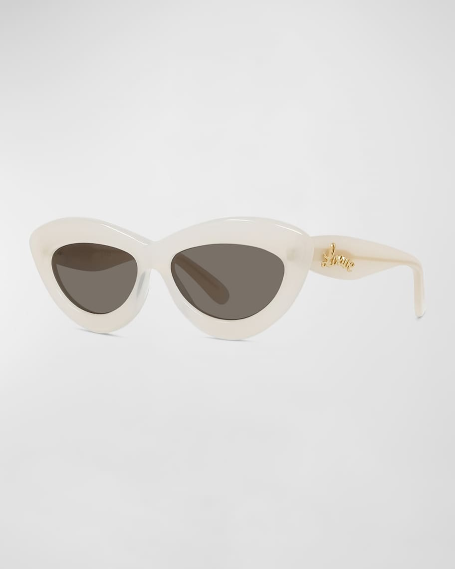 Curved Logo Acetate Cat-Eye Sunglasses | Neiman Marcus