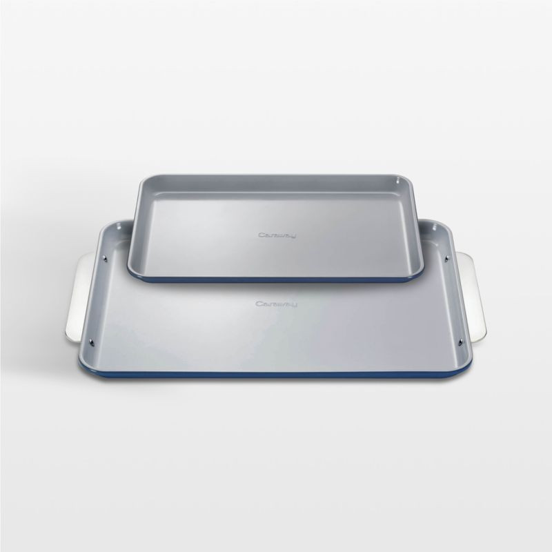 Caraway Home Navy Non-Stick Ceramic Baking Sheet Duo + Reviews | Crate & Barrel | Crate & Barrel