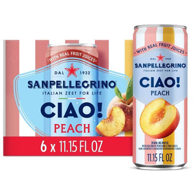 Sanpellegrino CIAO! Peach - 6pk/11.15 fl oz Cans | Target