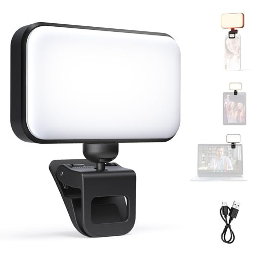 NEEWER Entry Level Version LED Selfie Light, 54 LEDs Plastic Clip on Phone Fill Lighting for iPhone, CRI88 650mAh, Portable for Computer Laptop Webcam Zoom Video Conference Makeup Recording, N8 | Amazon (US)
