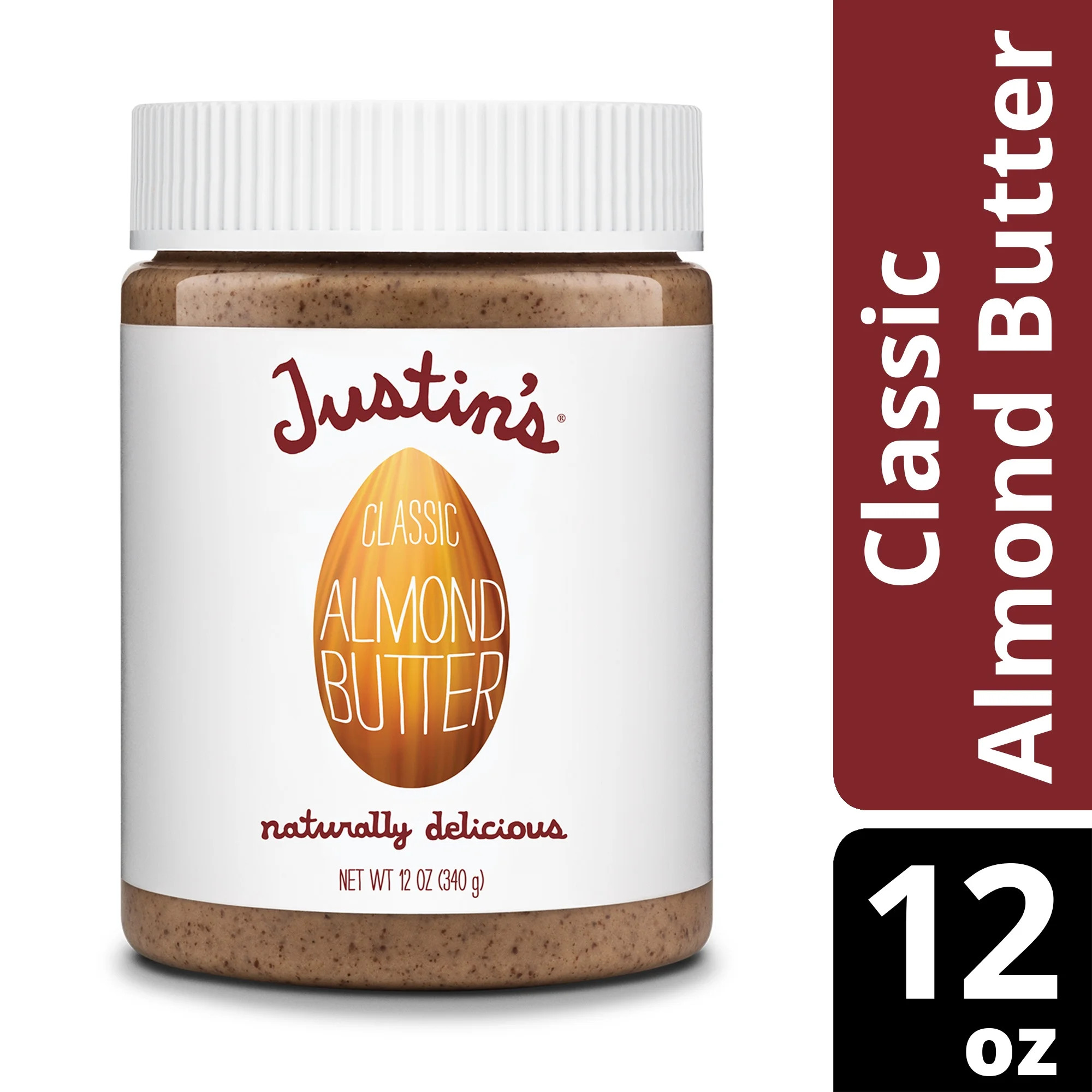 JUSTIN'S Classic No Stir Gluten-Free Almond Butter, 12 oz Jar | Walmart (US)