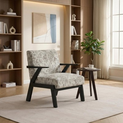 FurnitureR Polyester Upholstered Accent Chair with Solid Frame, Modern Lounge Armchair with Cushion, Comfortable Reading Chair for Living Room Bedroom | Target
