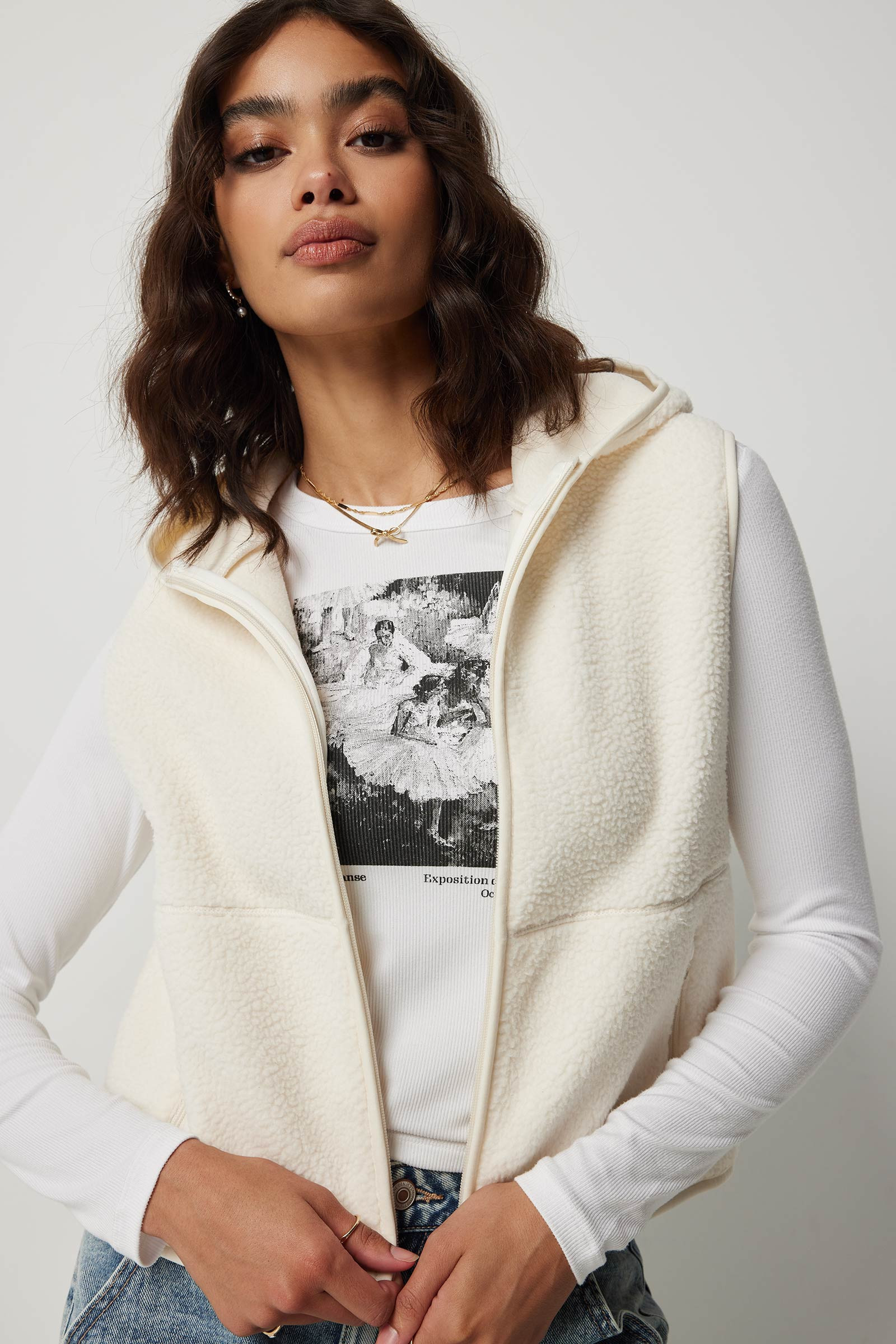 Hooded Sherpa Vest | Ardene