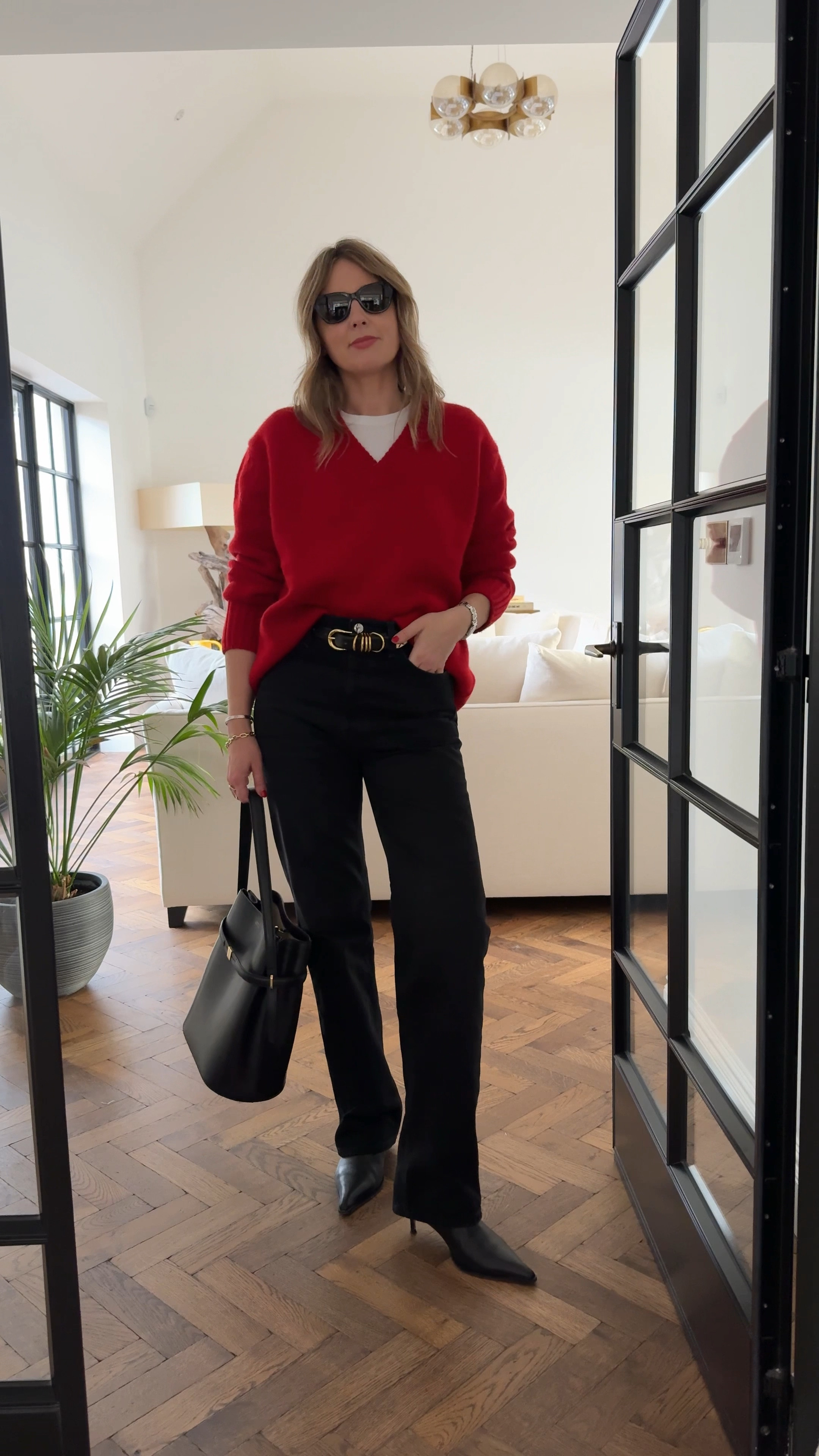 Styling a Red need x 5 ways | Winter Outfits | Knee High Boots | Coat | Jeans | Christmas Party | Boots | Party Outfits 

Wearing a M in the Knit 

#LTKstyletip #LTKpartywear #LTKuk