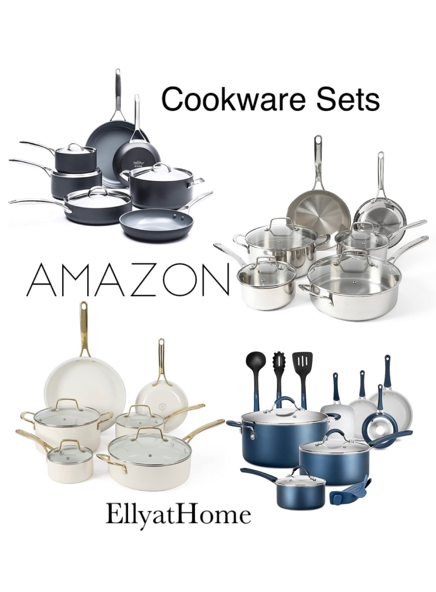 Cookware sets at Amazon. Chooses a variety of stylish colors to compliment your kitchen style. Some selections on sale. Family dinner, summer cooking, gifts for chefs. Free shipping. Kitchen accessories. 

#LTKhome #LTKfamily #LTKsalealert