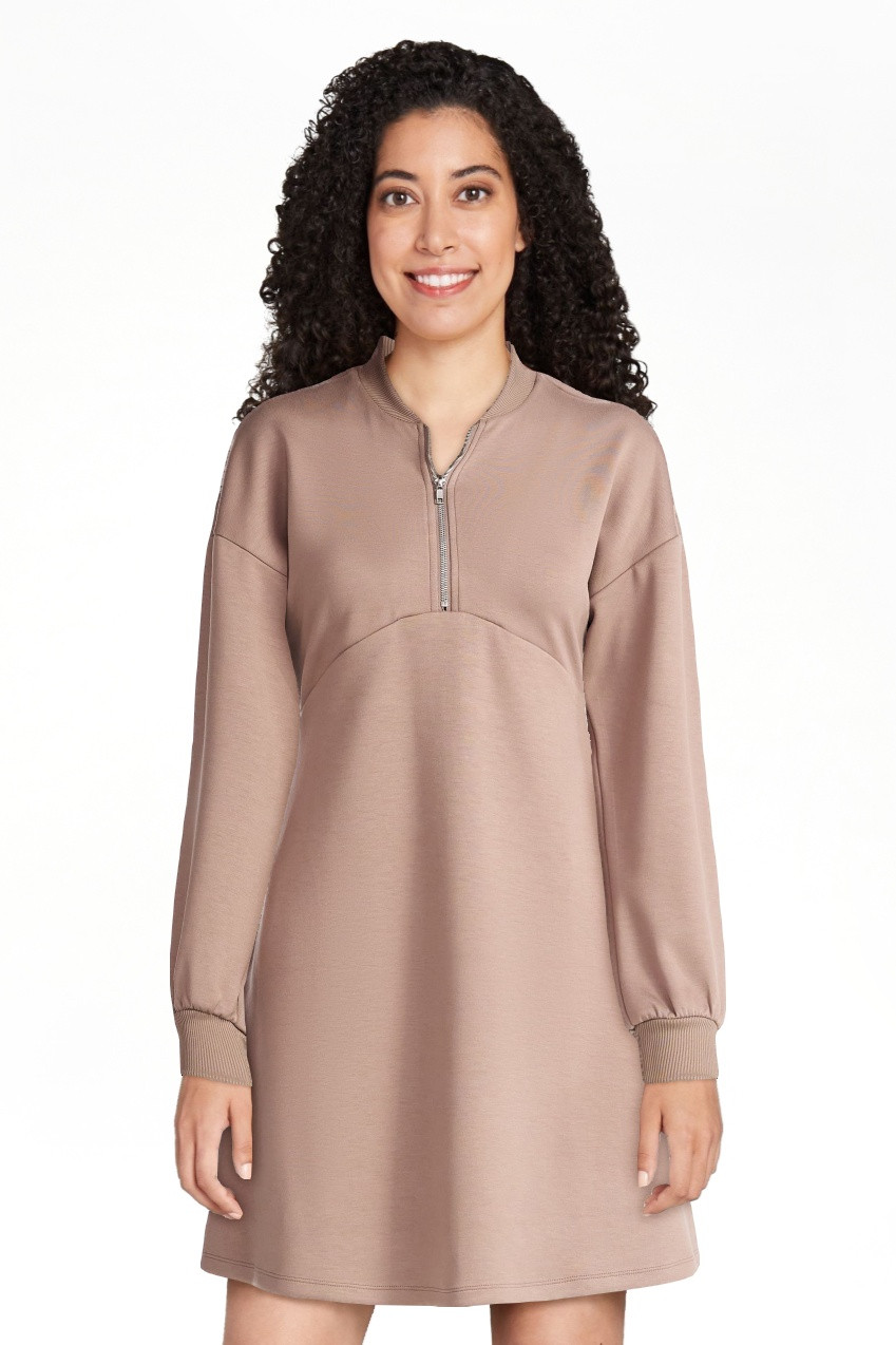Scoop Women's and Women's Plus New Scubaknit Zip Front Mini Dress, Sizes XS-4X | Walmart (US)