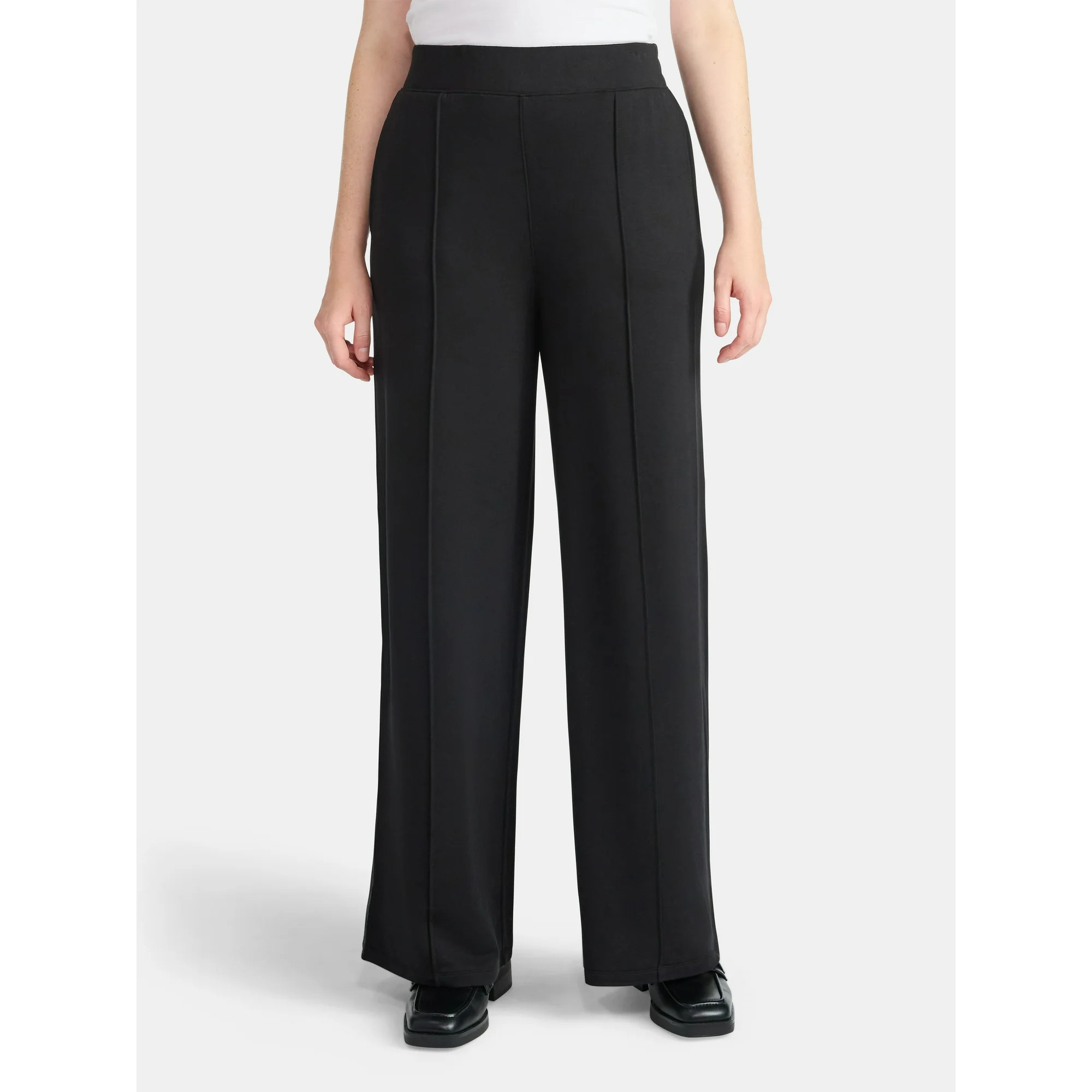 Time and Tru Women's Knit Wide Leg Pants, Sizes XS-XXXL | Walmart (US)