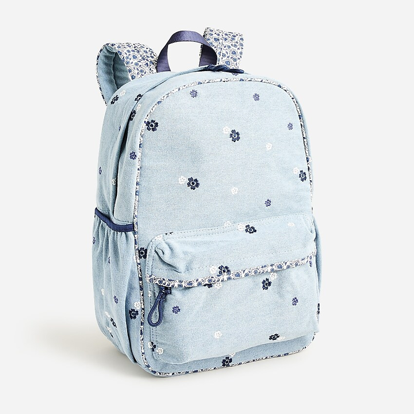 Girl's embroidered backpack in chambray | J. Crew US