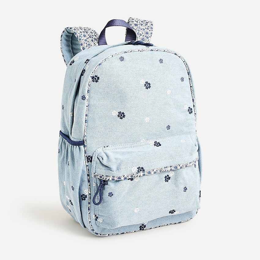 Girl's embroidered backpack in chambray | J.Crew US