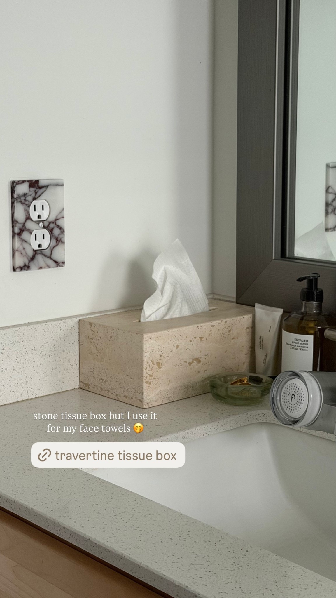 stone tissue box but I use it for my face towels 🤭
