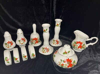 Vintage Christmas Table Set, 1980s, 12 Piece, Bone China | eBay US