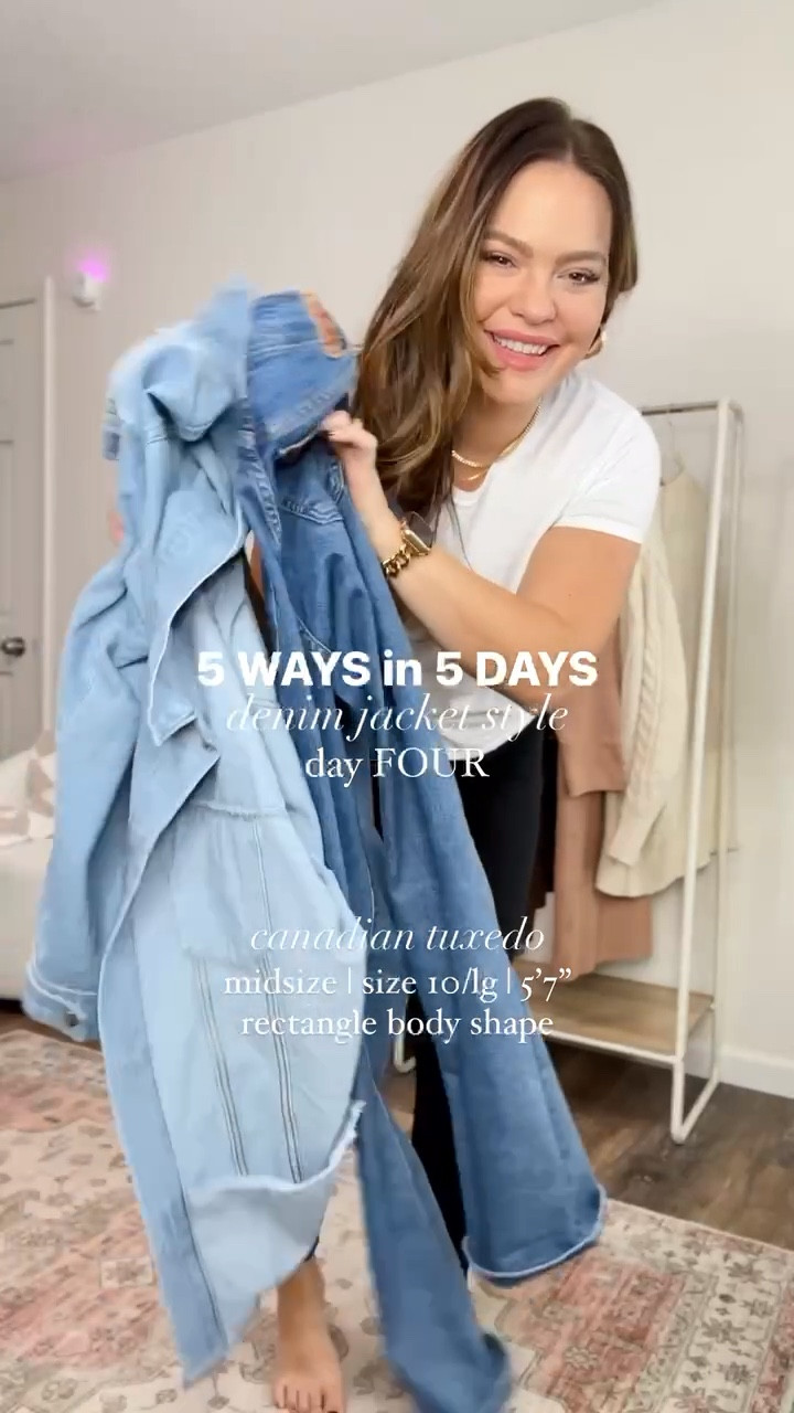 Canadian tuxedo style / denim on denim / Levi jeans fit true to size sweater and jacket in size large also true to size. Midsize outfit insp

#LTKfindsunder100 #LTKstyletip #LTKmidsize