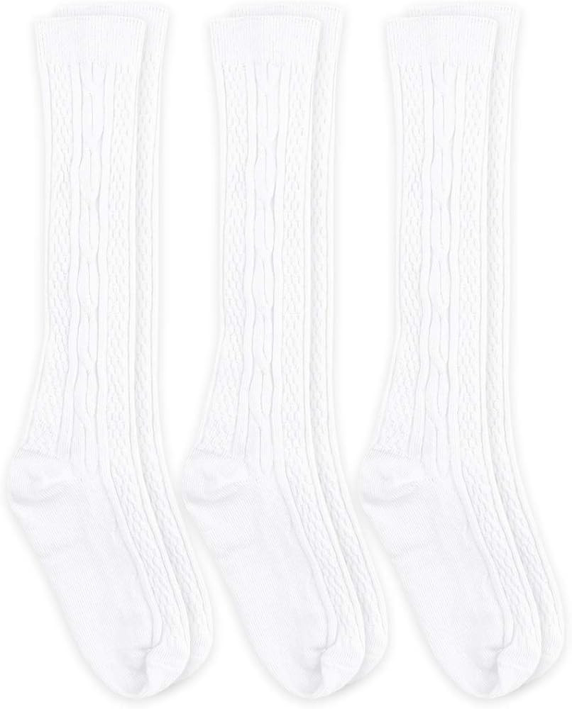 Jefferies Socks Womens Cable Knit Knee High Socks 3 Pair Pack | Amazon (US)