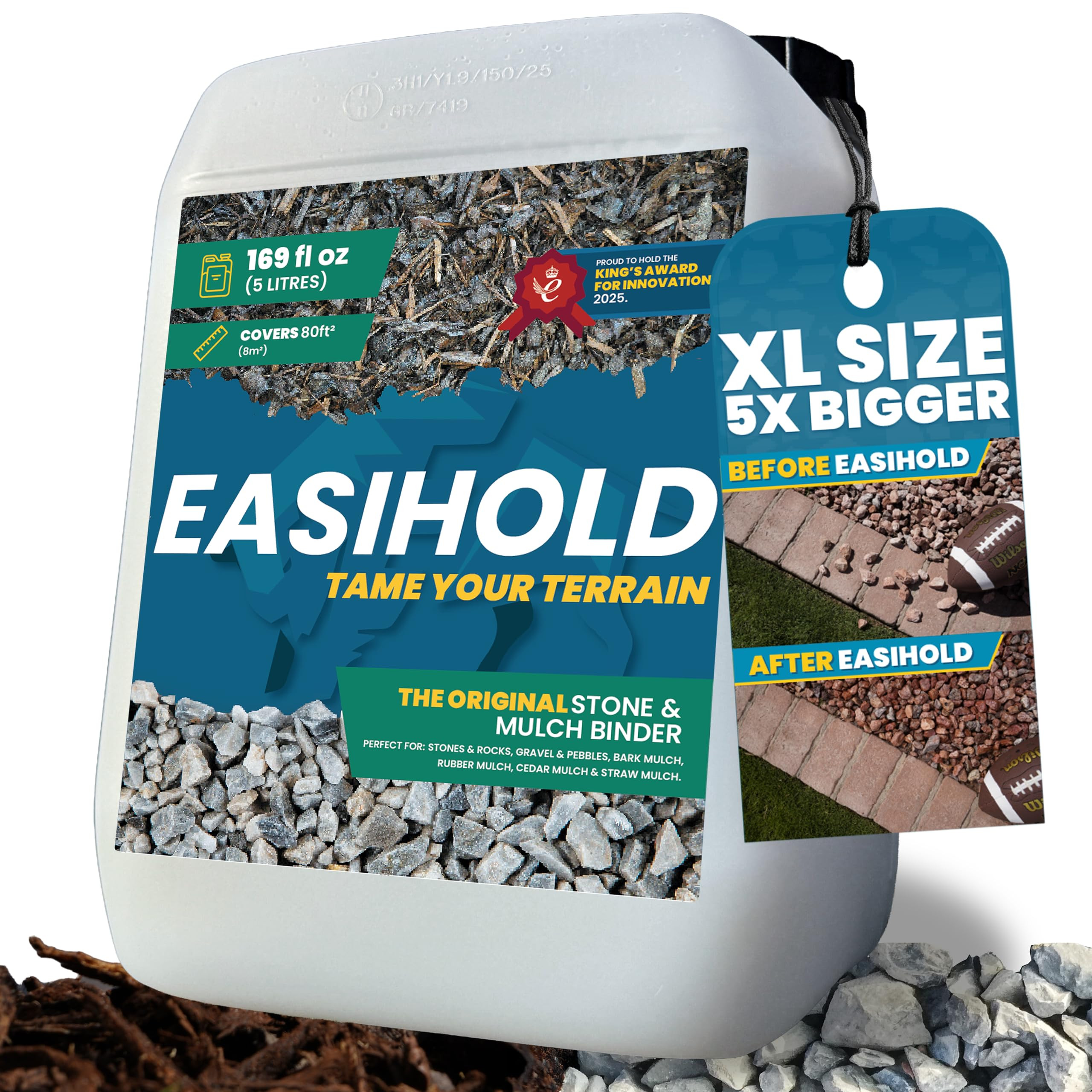 Easihold Rock Glue 1.3 Gallon – Gravel Binder for Pea Gravel & Stones. Long-Lasting Mulch Glue ... | Amazon (US)