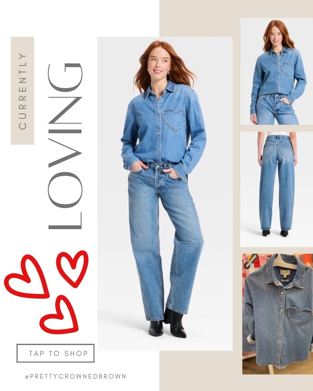 I can’t get this outfit out of my head! The perfect shade of denim with heart pockets?!? 😩 😍 I NEED! ❤️

#LTKValentine #LTKootd #LTKMidsize
