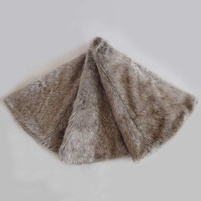 Gireshome Deluxe Multi Color Soft Plush Faux Fur Brown Grey Christmas Tree Skirt (38inch) | Amazon (CA)