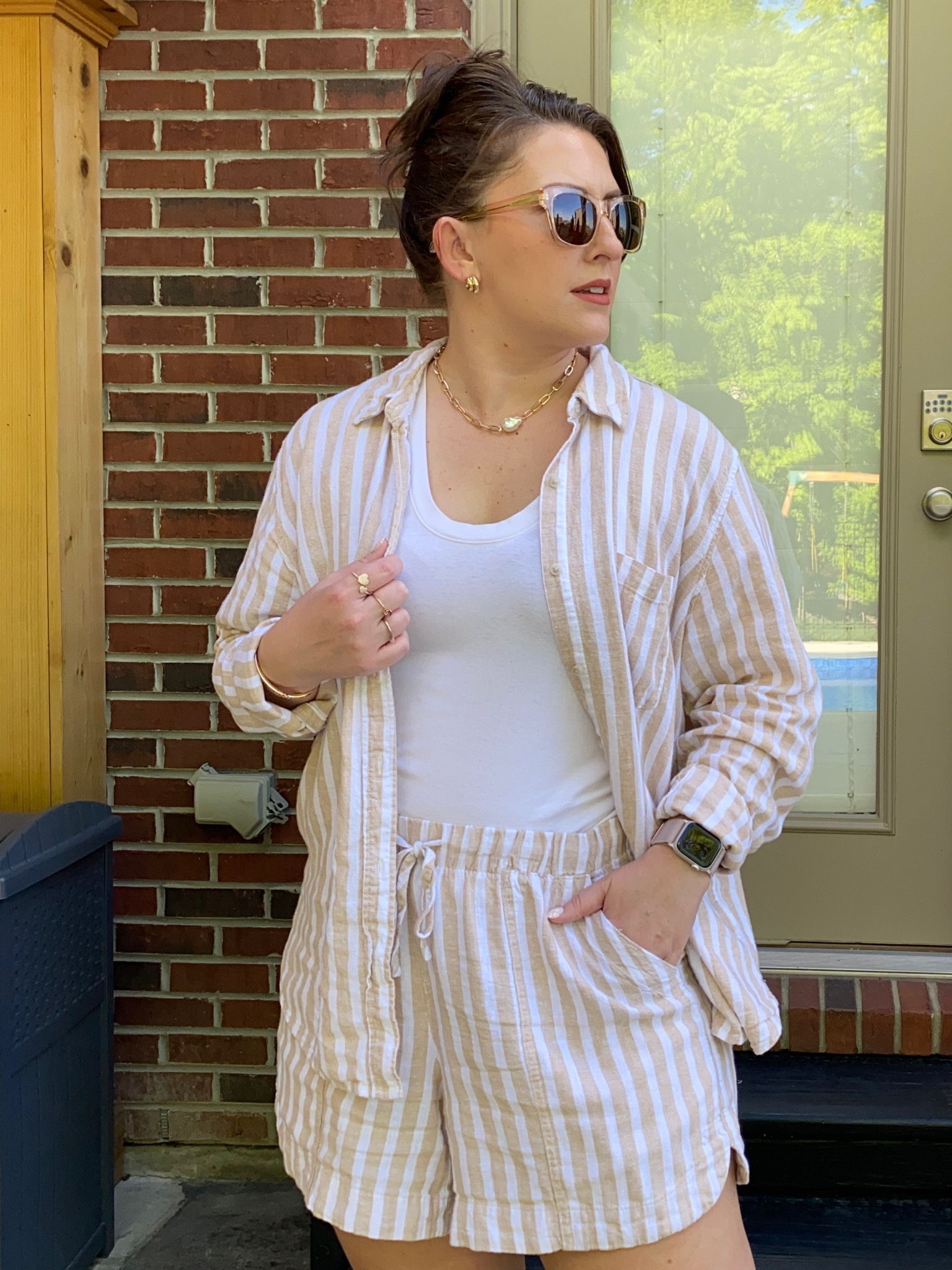 Linen shorts
Women’s line 
Linen button up
Linen outfit
Two piece set
Good jewelry

#LTKover40 #LTKsalealert #LTKmidsize