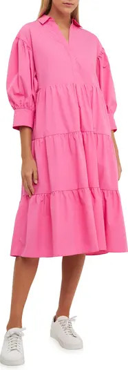 English Factory Balloon Sleeve A-Line Shirtdress | Nordstrom | Nordstrom