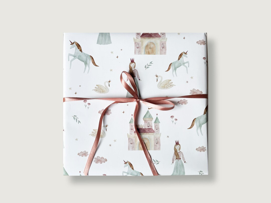 Gift Wrap "princess" | Din A2 | Children | Girls | Unicorn | Castle | Birthday | Illustration || ... | Etsy (US)