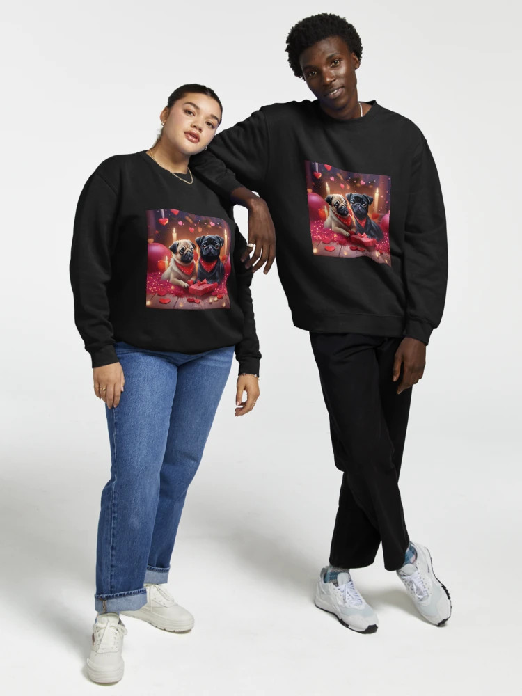 Valentine Pugs Pullover Sweatshirt | Redbubble (US)