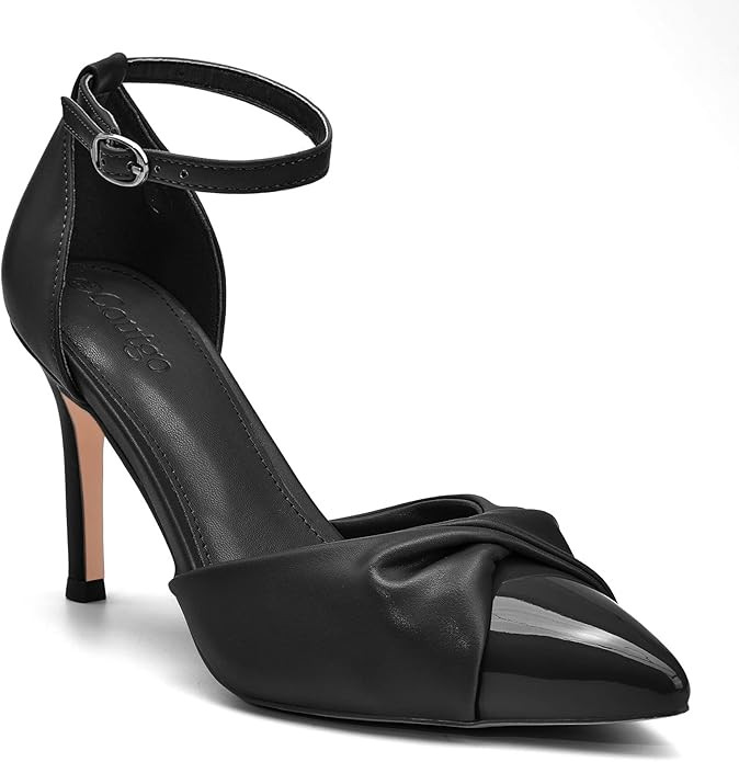 Coutgo Womens' Stiletto High Heel Pumps Ankle Strap Pointed Toe Heels D'Orsay Business Dress Sand... | Amazon (US)