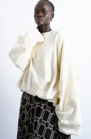 Oversize Balloon Hem Sweatshirt | Nordstrom