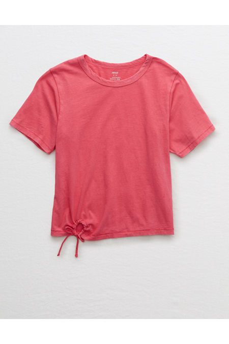 Aerie Vintage Tie T-Shirt Women's Pink Punch XL | American Eagle Outfitters (US & CA)