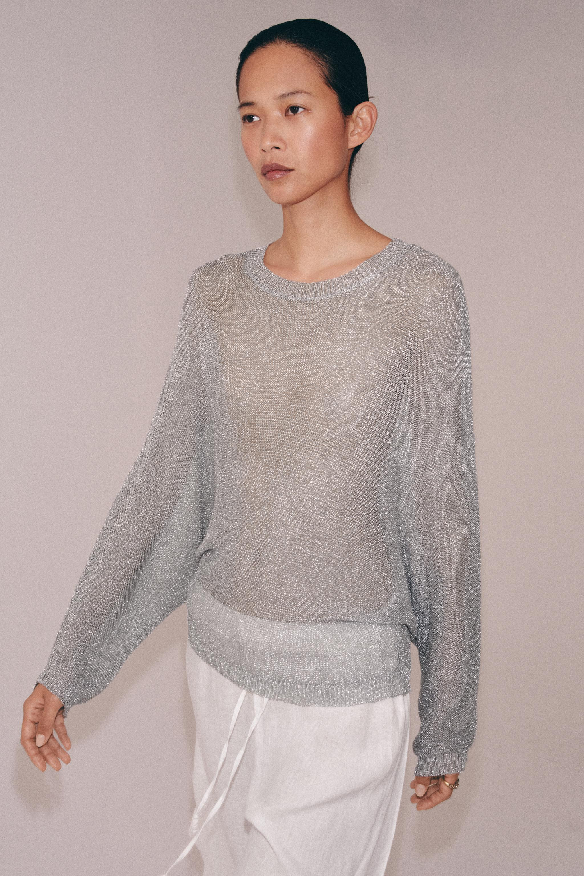 METALLIC THREAD KNIT JUMPER | Zara UK