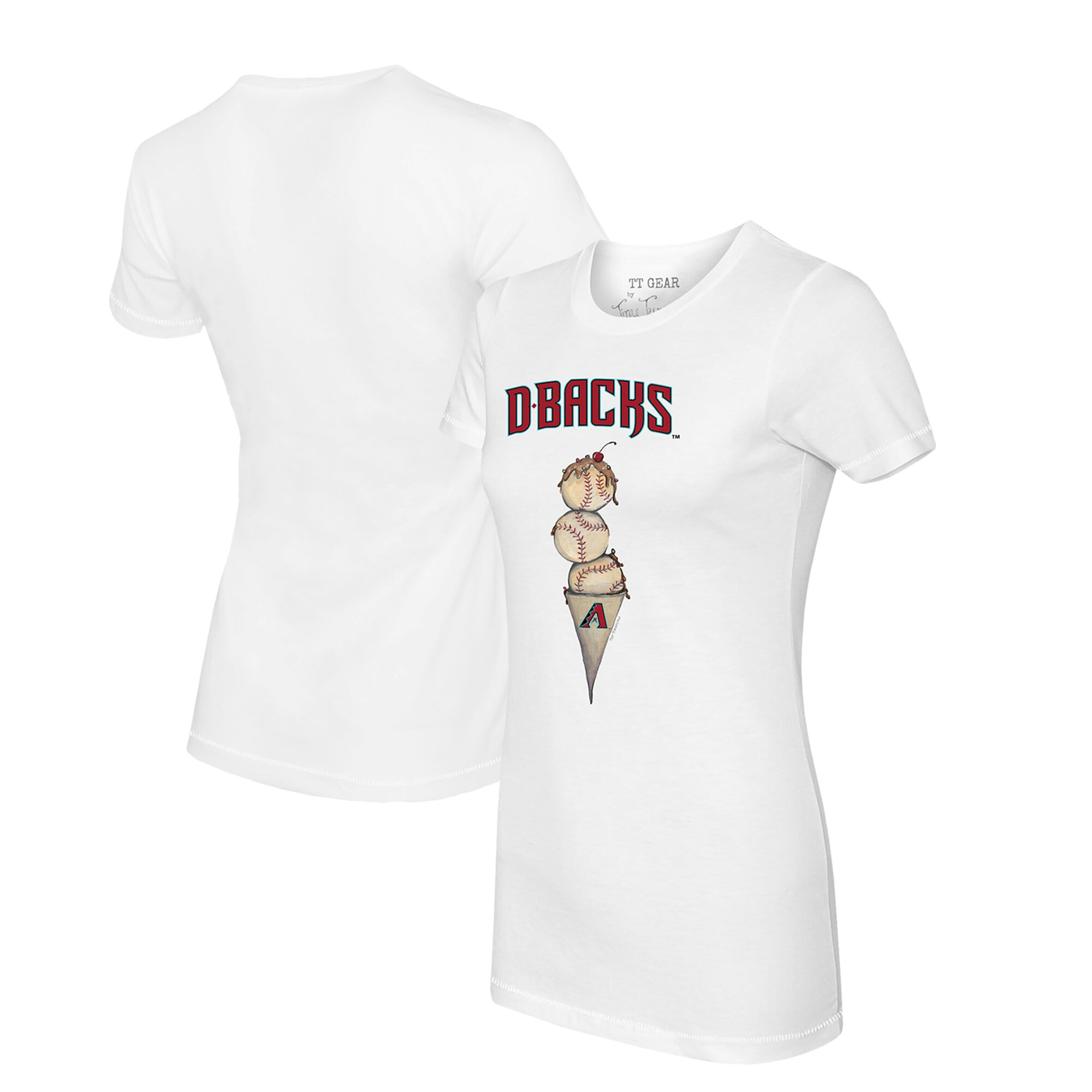 Arizona Diamondbacks Tiny Turnip Women's Triple Scoop T-Shirt - White | Fanatics