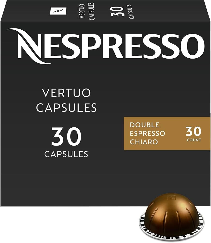 Nespresso Capsules Vertuo, Double Espresso Chiaro, Medium Roast Espresso Coffee, 30-Count Coffee ... | Amazon (US)