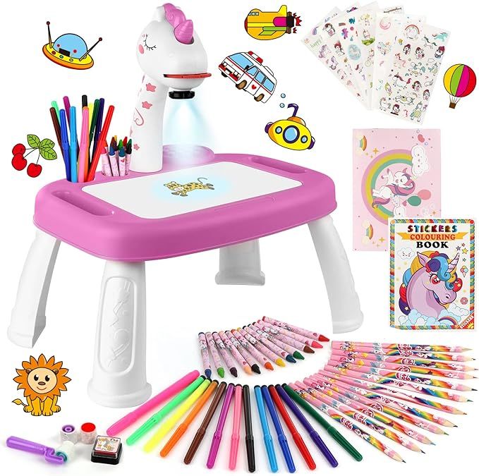 Hoarosall Drawing Projector,Arts and Crafts for Kids,Include Drawing Board with Music,Color Pens,... | Amazon (US)