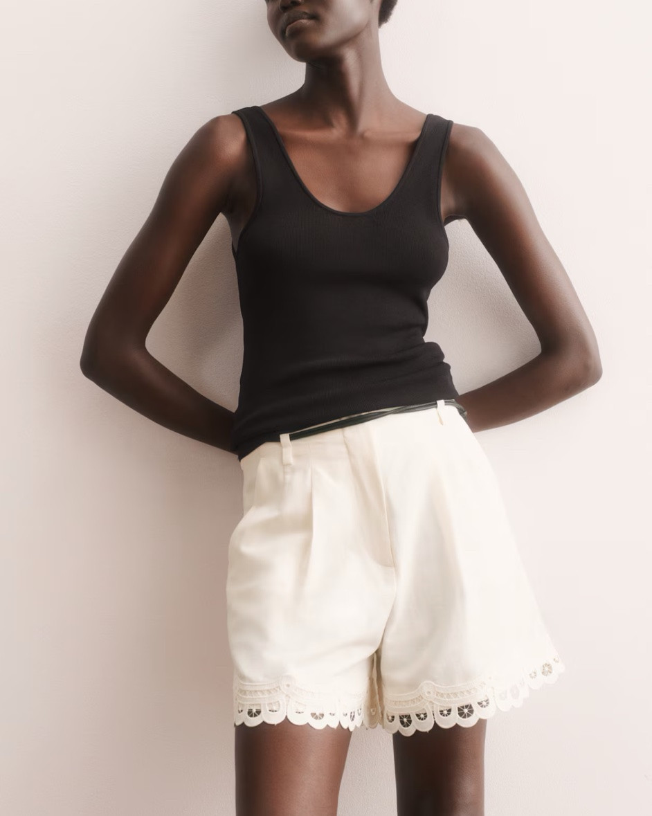 Tassel belt lace trim white linen shorts

#LTKSeasonal