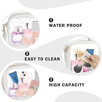 MOMSIV Clear Crossbody Bag, Stadium Approved Clear Bags with Adjustable Strap Clear Stadium Bag f... | Amazon (US)