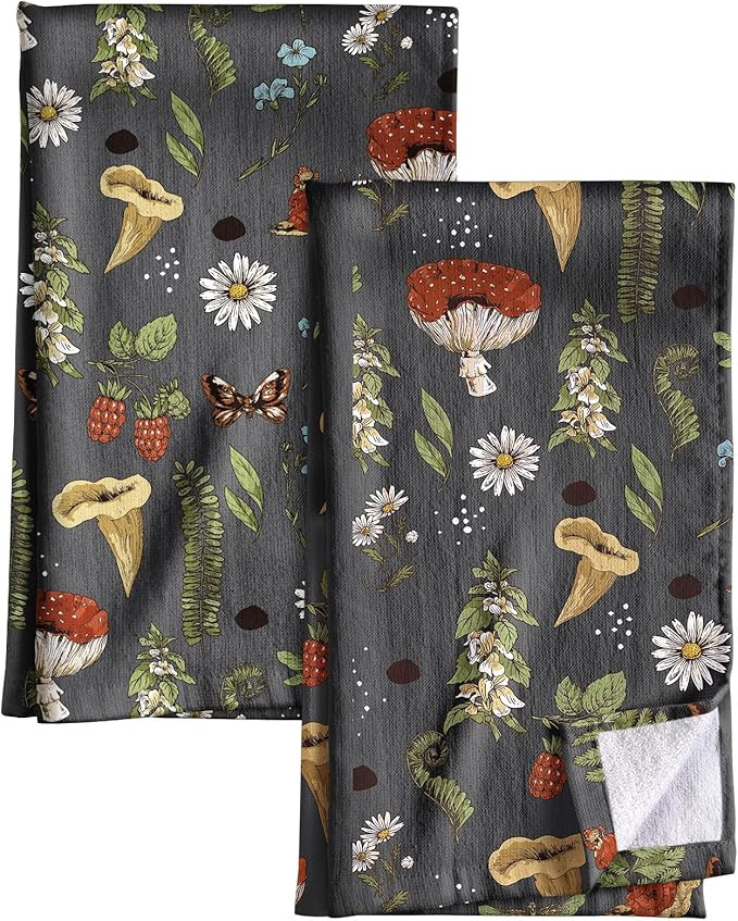 Cotton Kitchen Towels Set of 2 - Cute Design 16×26 Inch Dish Towels for Kitchen with Hanging Loo... | Amazon (US)