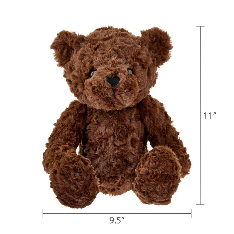 Medium Bear Plush, Chocolate Brown, 11", Valentine's Day by Way To Celebrate | Walmart (US)