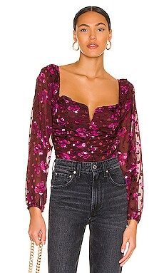 ASTR the Label Perkins Top in Fuchsia Burnout Floral from Revolve.com | Revolve Clothing (Global)