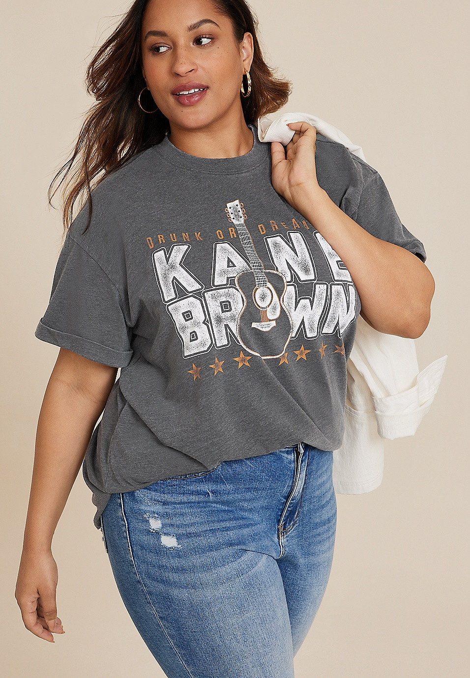 Plus Size Kane Brown Drunk Or Dreaming Oversized Graphic Tee | Maurices