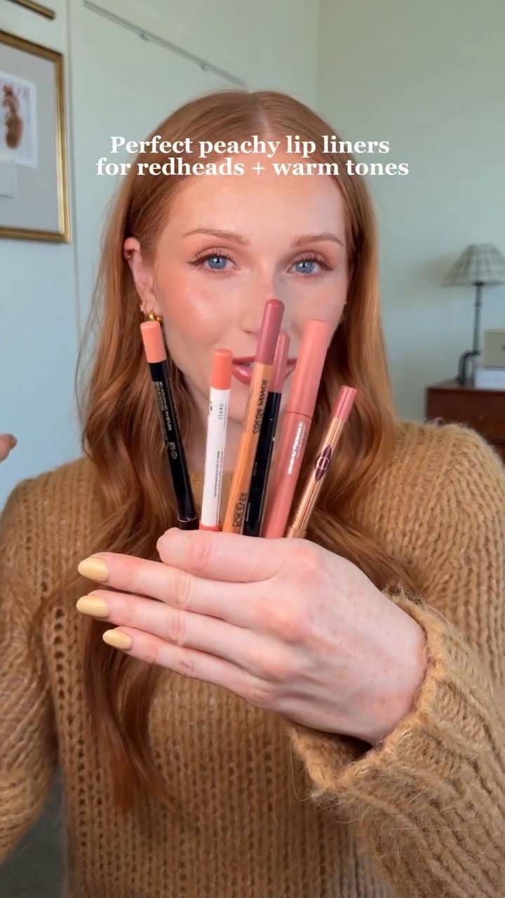 Icon baby is especially important to me!! I’ll share my fav peachy glosses/lipsticks next 🤍

Products & shades: 
@glossier lip liner shade graze 
@saiebeauty lip liner shade flirt 
@charlottetilbury lip liner icon baby 
@hourglasscosmetics lip liner flaunt 2 
@makeupforever lip liner shade up & down tan