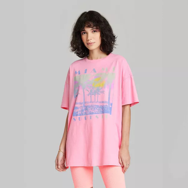 Women's Short Sleeve Oversized T-Shirt - Wild Fable™ Pink | Target