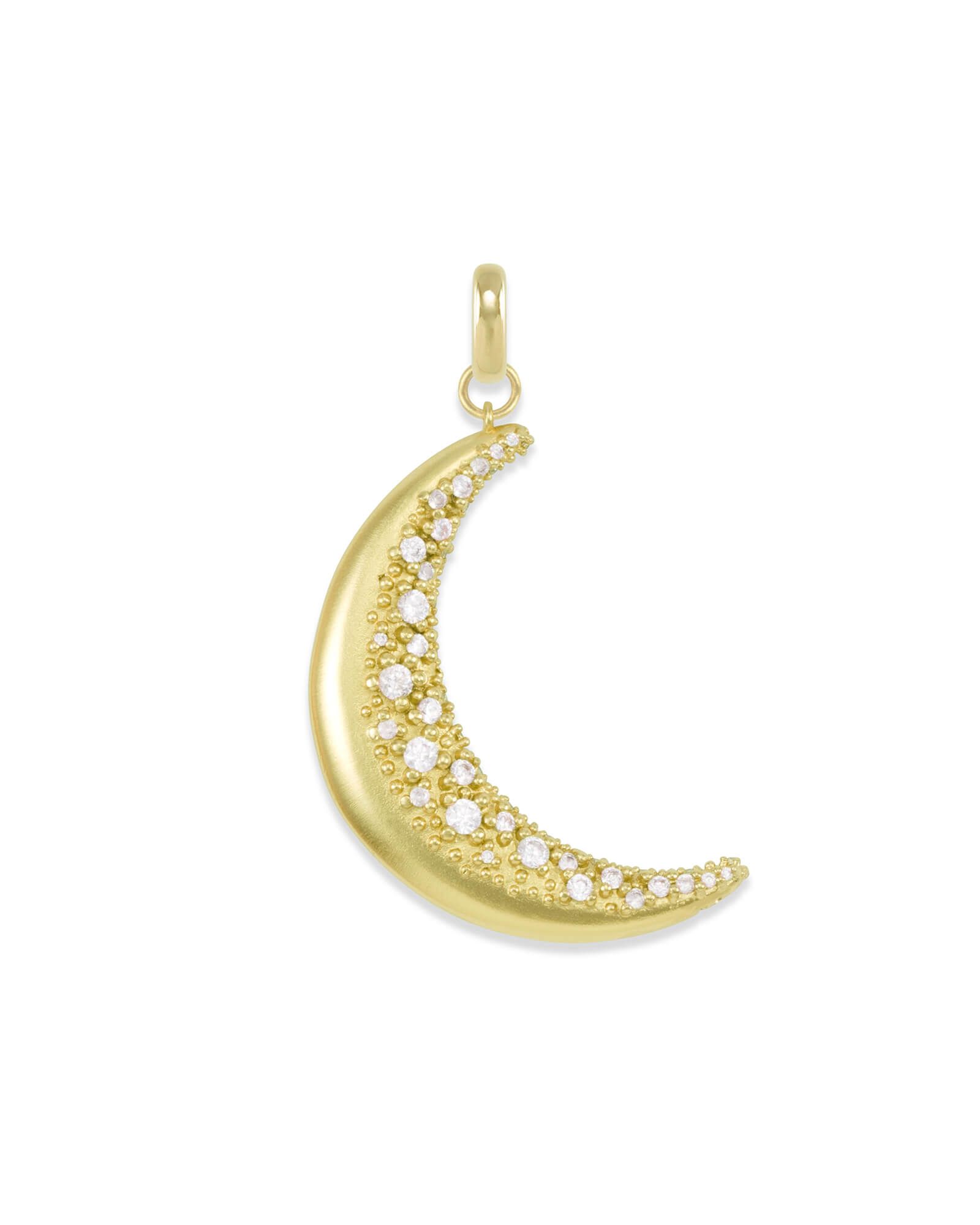 Large Crescent Moon Charm in Gold | Kendra Scott