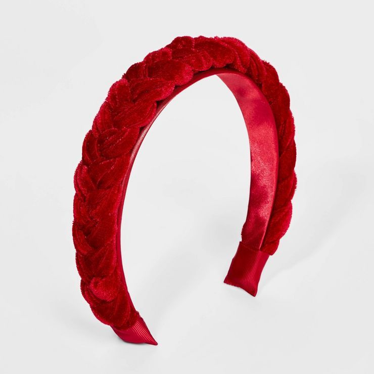 Girls&#39; Velvet Braided Headband - art class&#8482; Red | Target