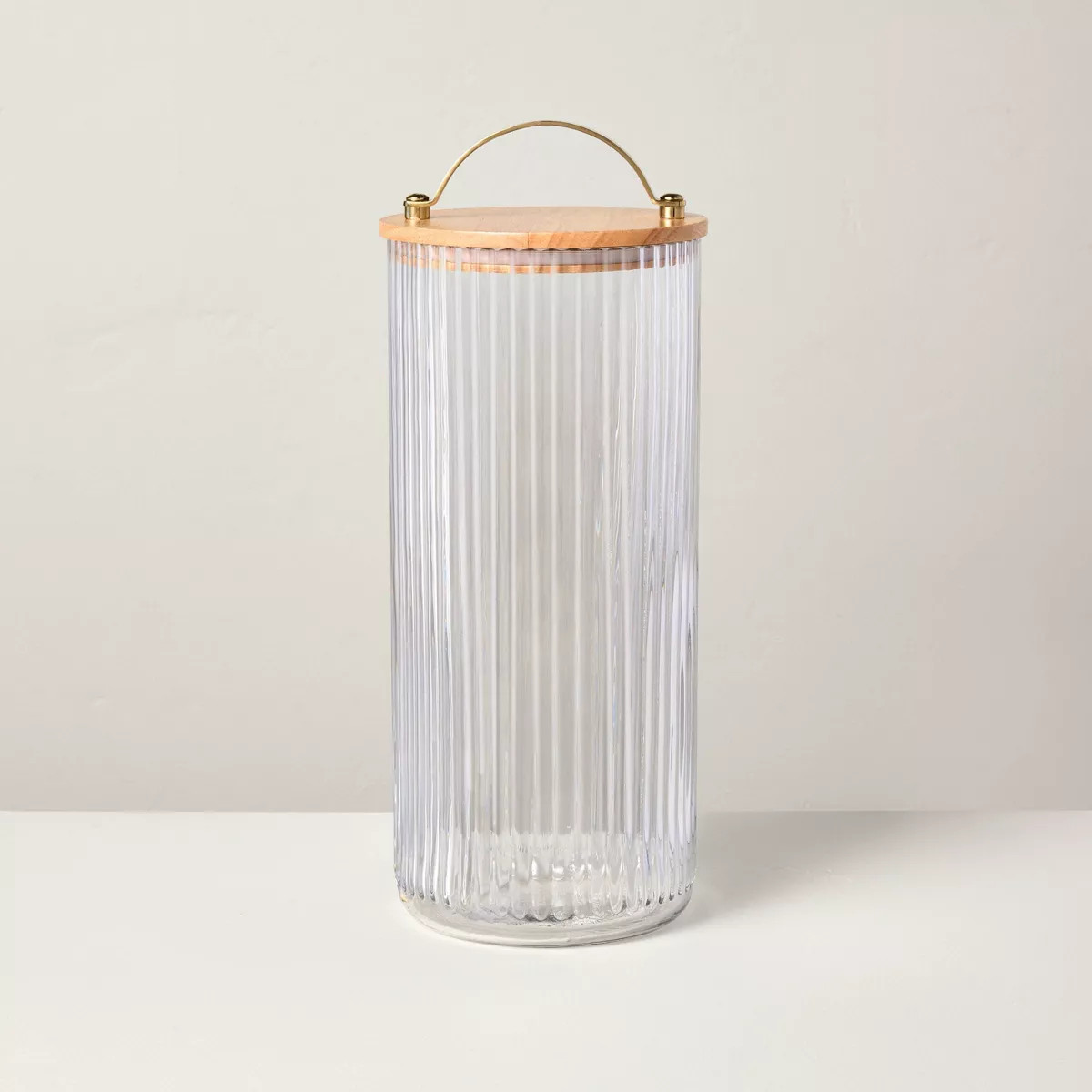 80oz Fluted Glass Storage Canister with Wood Lid - Hearth & Hand™ with Magnolia | Target